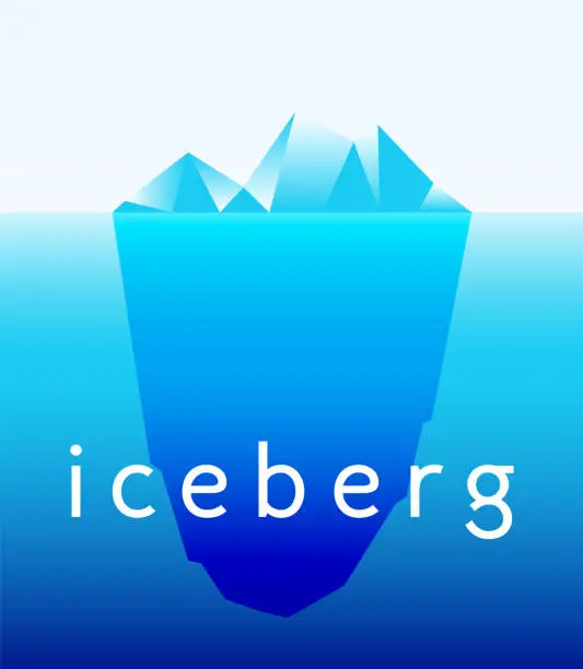 Vector illustration of Iceberg floating in ocean