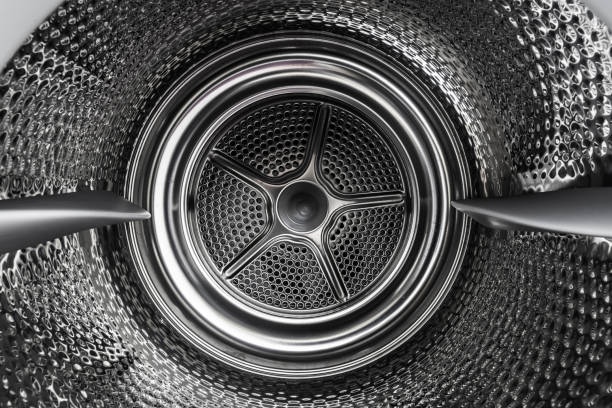 istock Circular metal surface with star shape as abstract background 1304194345