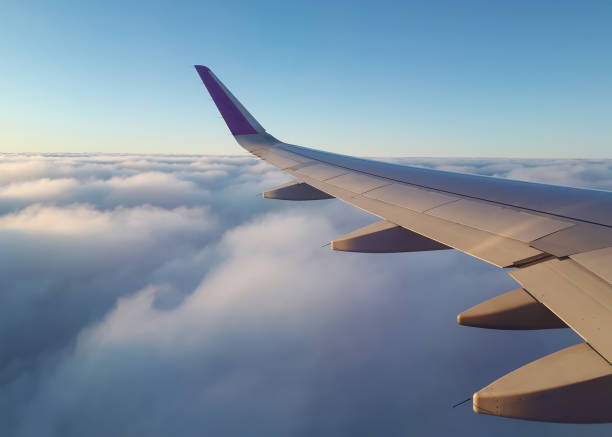 istock View from a airplane window on sky 1304195460