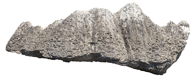 Big stone isolated on white background with clipping path, Big granite rock stone.