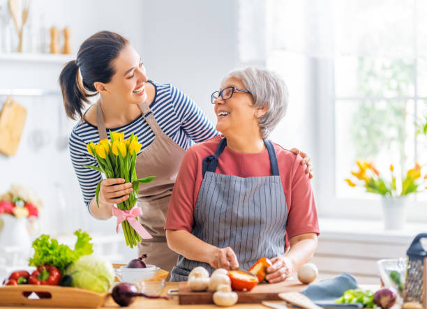 istock Happy family in the kitchen. 1304197627