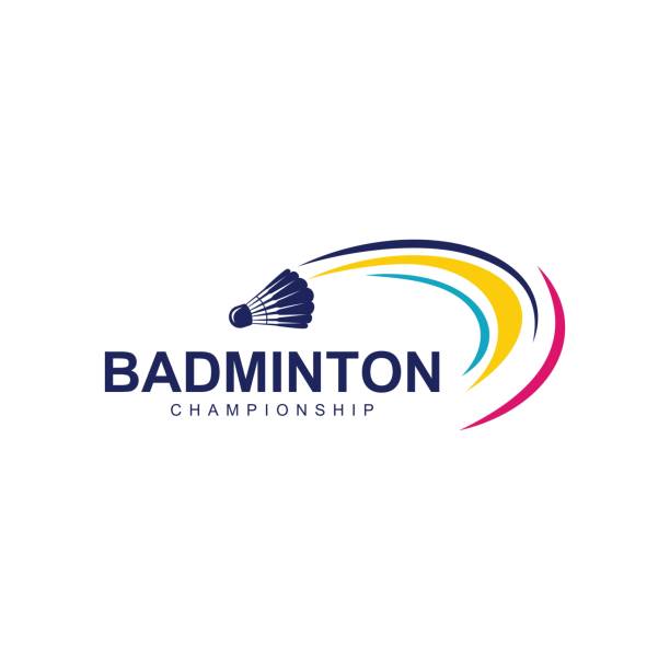 Shuttlecock icon with Abstract Swoosh, Sport logo and Badminton Championship Logo Shuttlecock icon with Abstract Swoosh, Sport logo and Badminton Championship Logo badminton logo stock illustrations