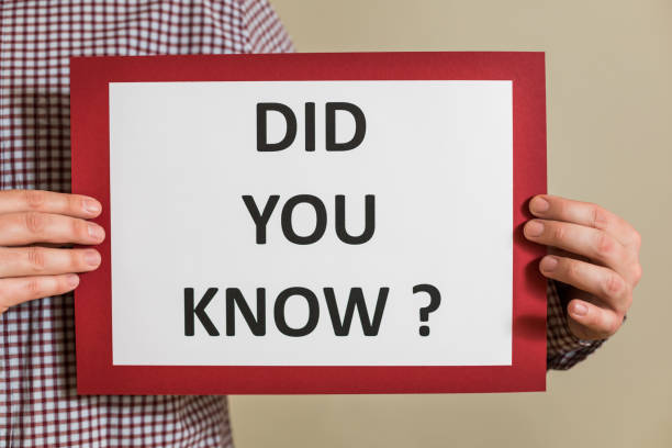 istock Man holding paper with text did you know 1304205486