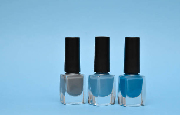 istock Nail polish in trendy blue color. 1304207666
