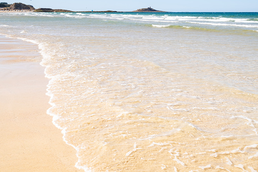 Large sandy beach in the town of \