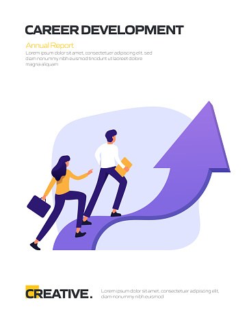 Career Development Concept Flat Design for Posters, Covers and Banners. Modern Flat Design Vector Illustration.