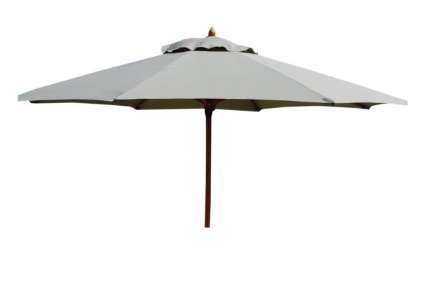 istock A beach umbrella isolated on white. Clipping path included 1304220131