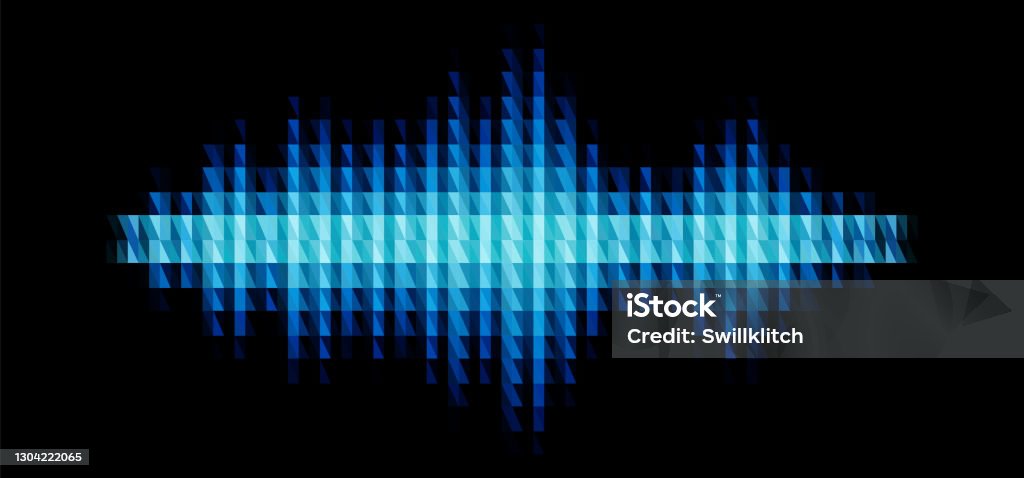 Audio Wave Triangle Audio Or Music Shiny Sound Waveform With Triangular Filter Stock ...