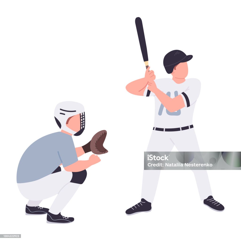 Ilustración de Jugadores De Béisbol Vectores De Color Plano Sin Rostro Personajes Sin Rostro Bateador Y Receptor En Ilustración De Dibujos Animados Aislados Uniformes Para Diseño Gráfico Web Y Animación Deporte Profesional Ilustración de Jugadores De Béisbol Vectores De Color Plano Sin Rostro Personajes Sin Rostro Bateador Y Receptor En Ilustración De Dibujos Animados Aislados Uniformes Para Diseño Gráfico Web Y Animación Deporte Profesional