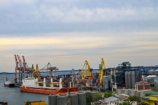 Anchorage, Alaska: View of a containers cranes at the Port Of Anchorage, Alaska, USA.