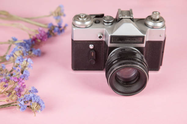 istock flowers with vintage camera on the table 1304234308