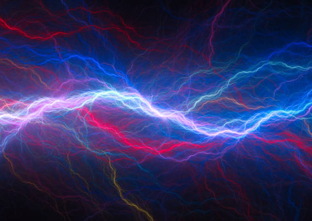 istock Blue electrical background, cool fractal abstract 1304237120