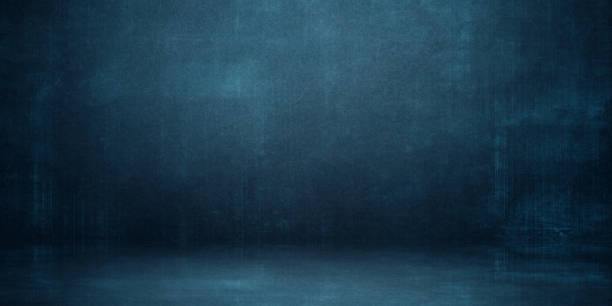 istock Empty blue grunge color studio room background, can use for background and product display 1304239387