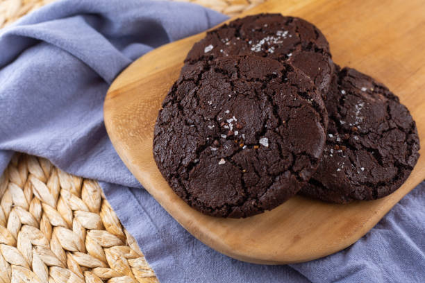 istock Double chocolate cookies with sea salt 1304240071