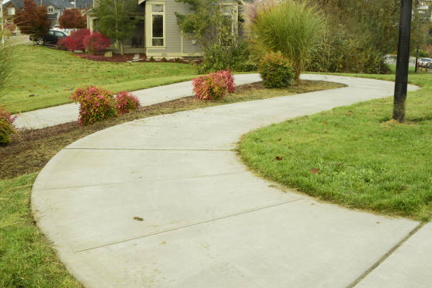 istock Winding Downwhill Sidewalk In Neighborhood 1304246414