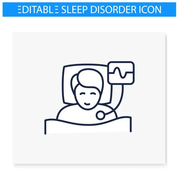 Vector illustration of Polysomnography line icon