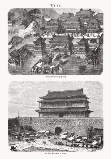 istock Historical views of Beijing, China, wood engravings, published in 1893 1304253118