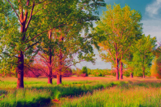 istock Oil landscape painting 1304253708