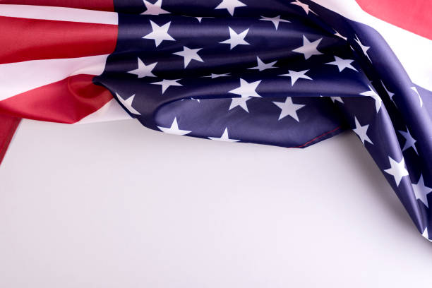 istock American Flag on the grey background with copy space . Border for Independence day or Veteran's day. 1304264680