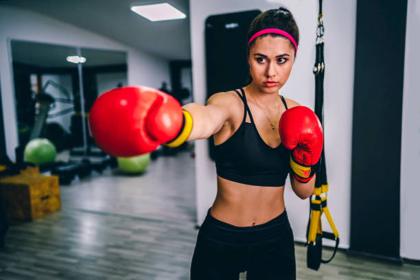 istock Sport woman training boxing 1304265594