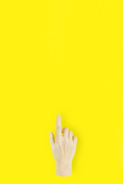 istock hand with the index finger pointing up. Hand Touch Virtual Screen 1304267131
