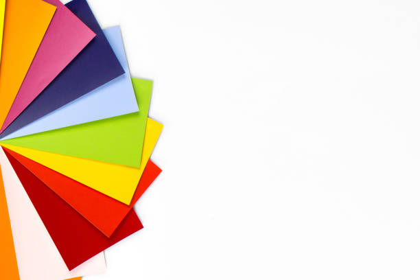 istock Color guide spectrum swatch. Samples rainbow on white background. Rainbow sample colors catalogue. 1304267144