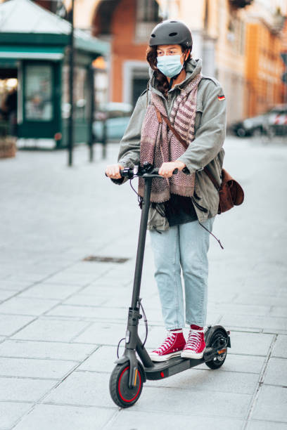 istock Woman using the scooter during the lockdown 1304268865