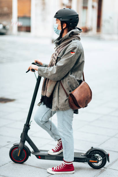 istock Woman using the scooter during the lockdown 1304269585