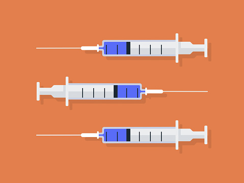 Illustration of vaccine syringes