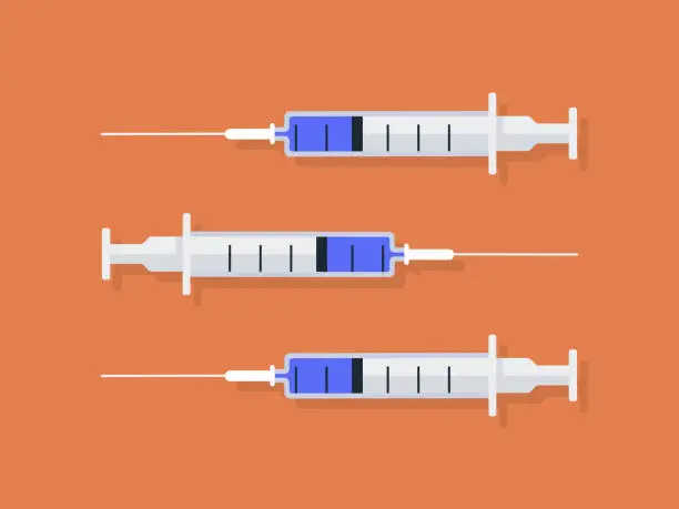 Vector illustration of Illustration of vaccine syringes
