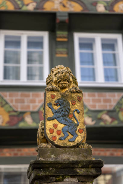 Celle, Germany - feb 20th 2021: Lions are identifies with Lower Saxonian history. They are painted in coats of arms of many cities.