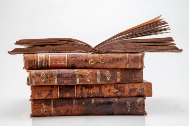 Very old books stacked