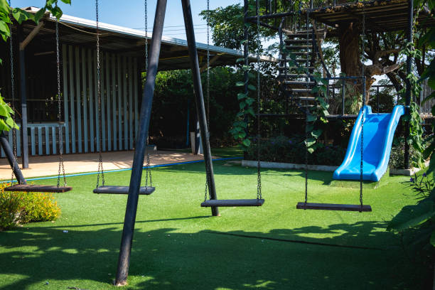 istock Hanging swingIn the playground 1304289986