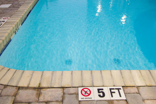 istock Swimming Pool With Sign No Diving 1304289988