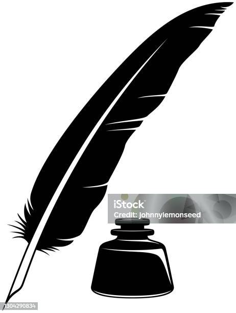 Ink And Quill Stock Illustration - Download Image Now - Quill Pen, Ink  Well, Ink - iStock