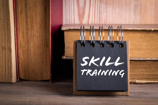 istock SKILL TRAINING. Old books on a wooden shelf 1304293424