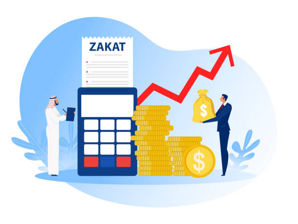 businessman pay zakat from profit on ramadan kareem vector illustrator. businessman pay zakat from profit on ramadan kareem vector illustrator. 2667 stock illustrations