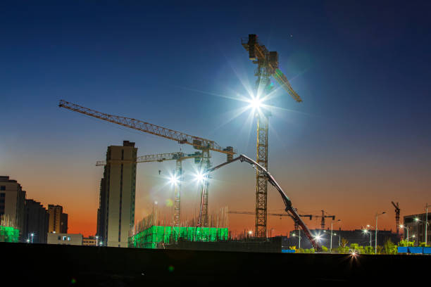 istock The building site is in the evening 1304296798