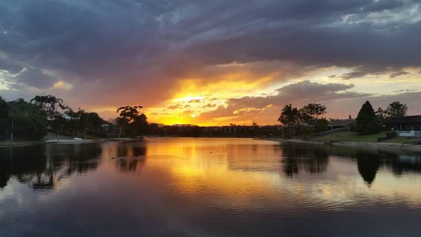 istock Sunset at Burleigh Waters, Gold Coast, Queensland, Australia 1304297528