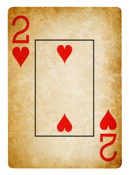 istock Two Of Hearts Vintage playing card - Isolated 1304314017