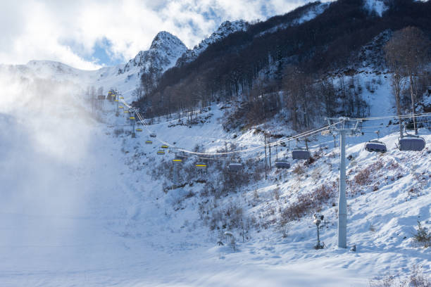 istock Panoramic view of the cable car in Rosa Khutor 1304314206