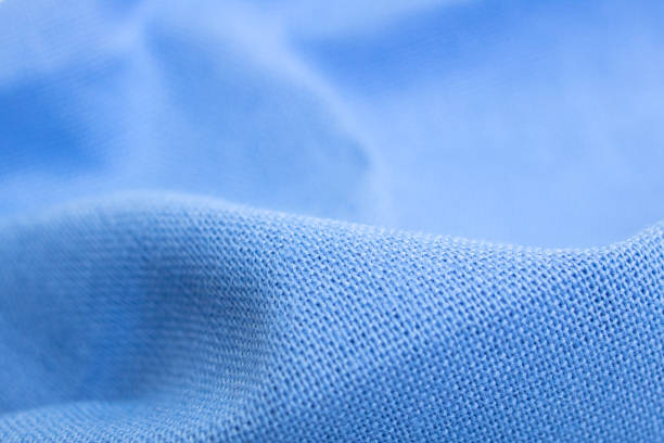 istock Pleats on blue cotton fabric close up 1304315031