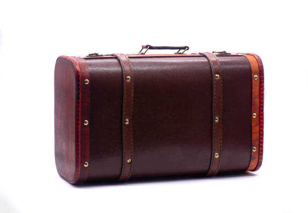 Stack of vintage worn suitcases