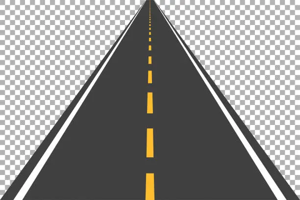 Vector illustration of Road, street with asphalt. Straight highway, speedway for motor transport. Vector illustration