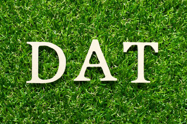 istock Wood alphabet letter in word DAT (Abbreviation of Delivery at Terminal) on green grass background 1304328435