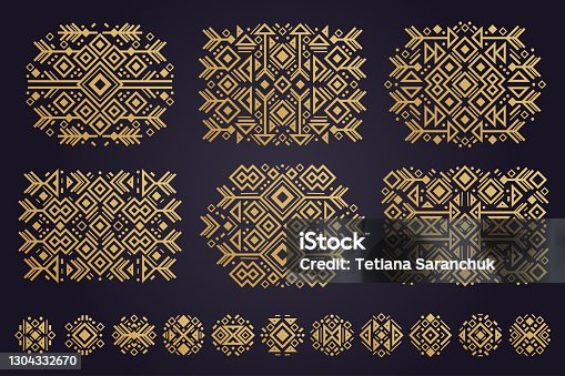 istock Aztec vector elements. Set of ethnic ornaments. 1304332670