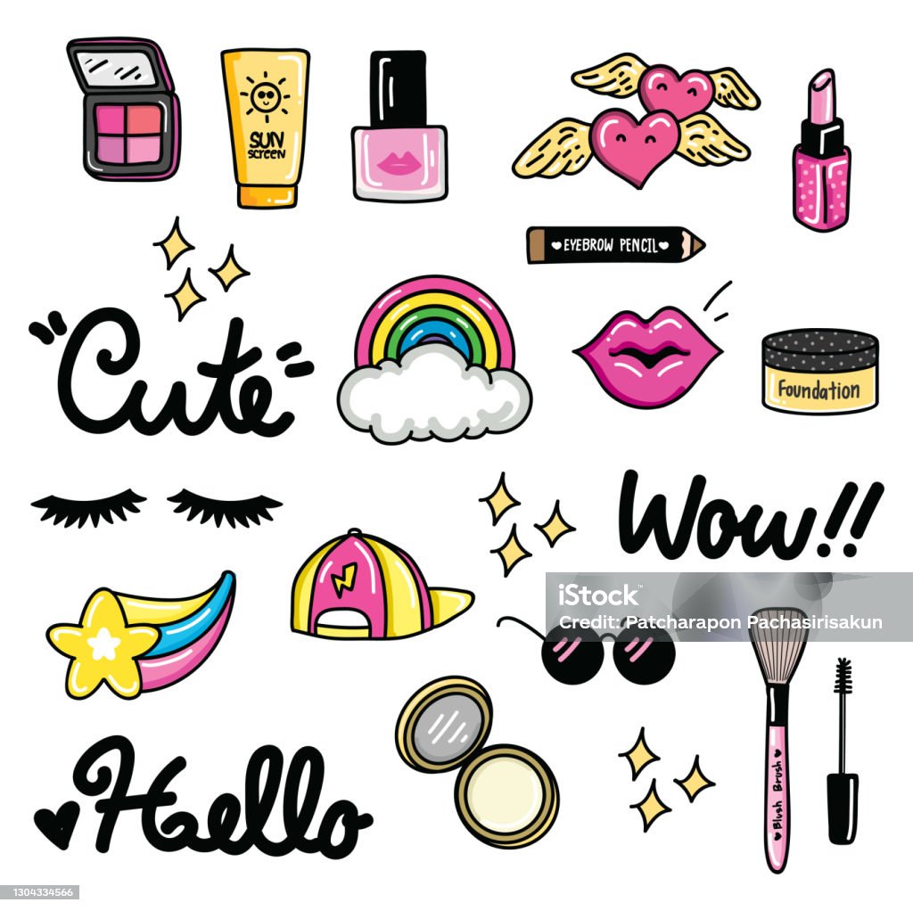 Girly Stuff Stock Illustration - Download Image Now - Make-Up ...