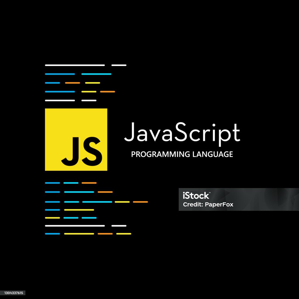Javascript Emblem On The Black Background With Code Lines Vector ...