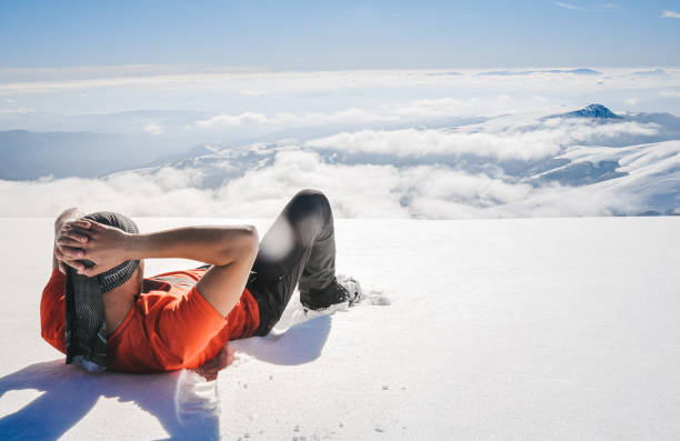 Nice moments on snowy mountain