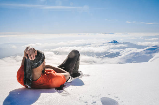 Nice moments on snowy mountain